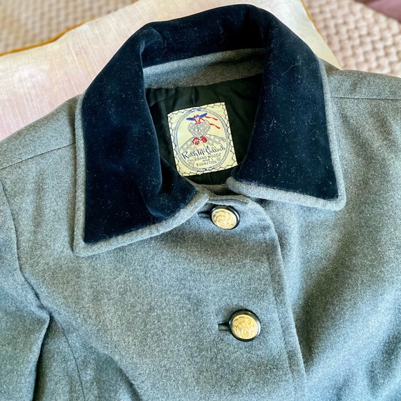 Vintage Ruth McCulloch Gray Wool and Velvet Cropped Jacket - Picture 5 of 8